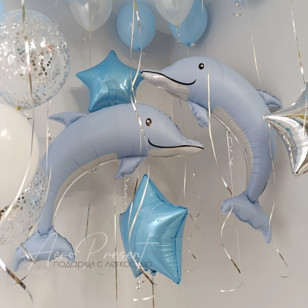 Набор шаров "Милые дельфины"